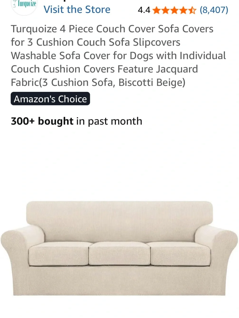 Cream Stretch Furniture Slipcovers - 6 Pieces - Couch and Chair